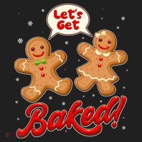Funny Cute Christmas Let's Get Baked Gingerbread Cookies Beanie thumb 2