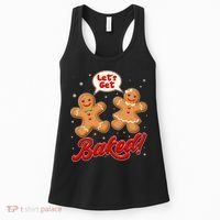 Funny Cute Christmas Let's Get Baked Gingerbread Cookies Women's Tank Top thumb 0