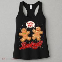 Funny Cute Christmas Let's Get Baked Gingerbread Cookies Women's Tank Top thumb 3