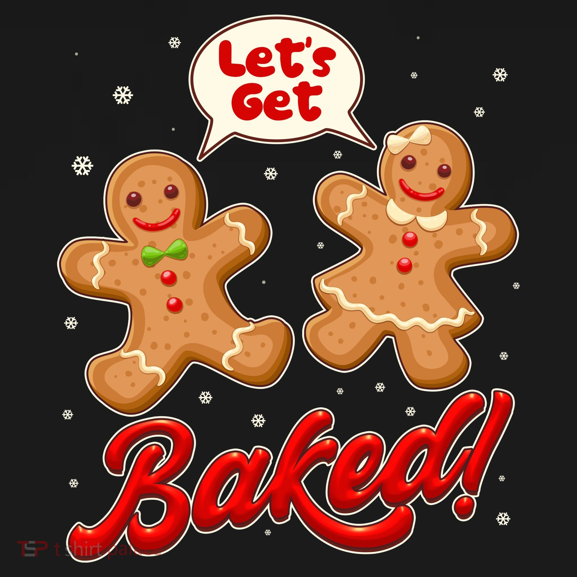 Funny Cute Christmas Let's Get Baked Gingerbread Cookies Women's Tank Top