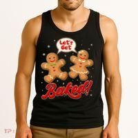 Funny Cute Christmas Let's Get Baked Gingerbread Cookies Tank Top thumb 3