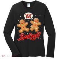 Funny Cute Christmas Let's Get Baked Gingerbread Cookies Women's Long Sleeve Shirt thumb 0
