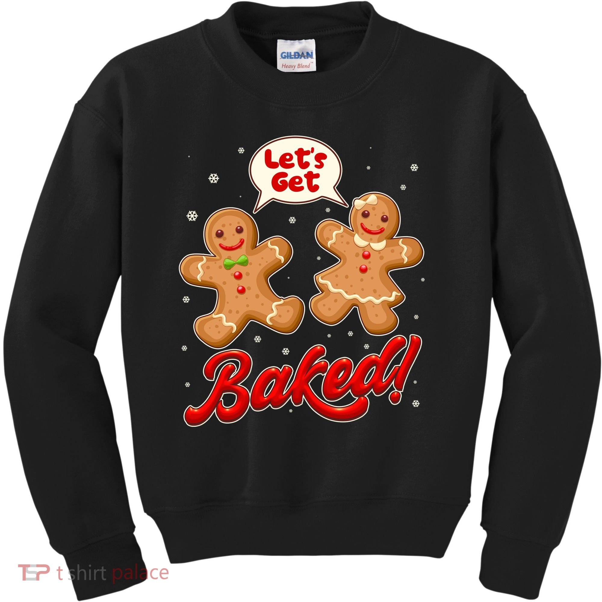 Funny Cute Christmas Let's Get Baked Gingerbread Cookies Kids Sweatshirt