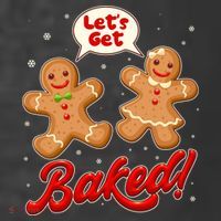Funny Cute Christmas Let's Get Baked Gingerbread Cookies T-Shirt thumb 5