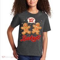 Funny Cute Christmas Let's Get Baked Gingerbread Cookies Kids T-Shirt thumb 2