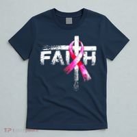 Faith Christian Cross Jesus Pink Ribbon Breast Cancer T-Shirt thumb 5
