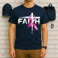 Faith Christian Cross Jesus Pink Ribbon Breast Cancer T-Shirt thumb 6