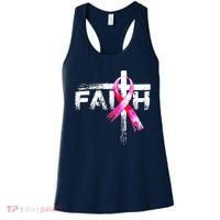 Faith Christian Cross Jesus Pink Ribbon Breast Cancer Women's Tank Top thumb 0
