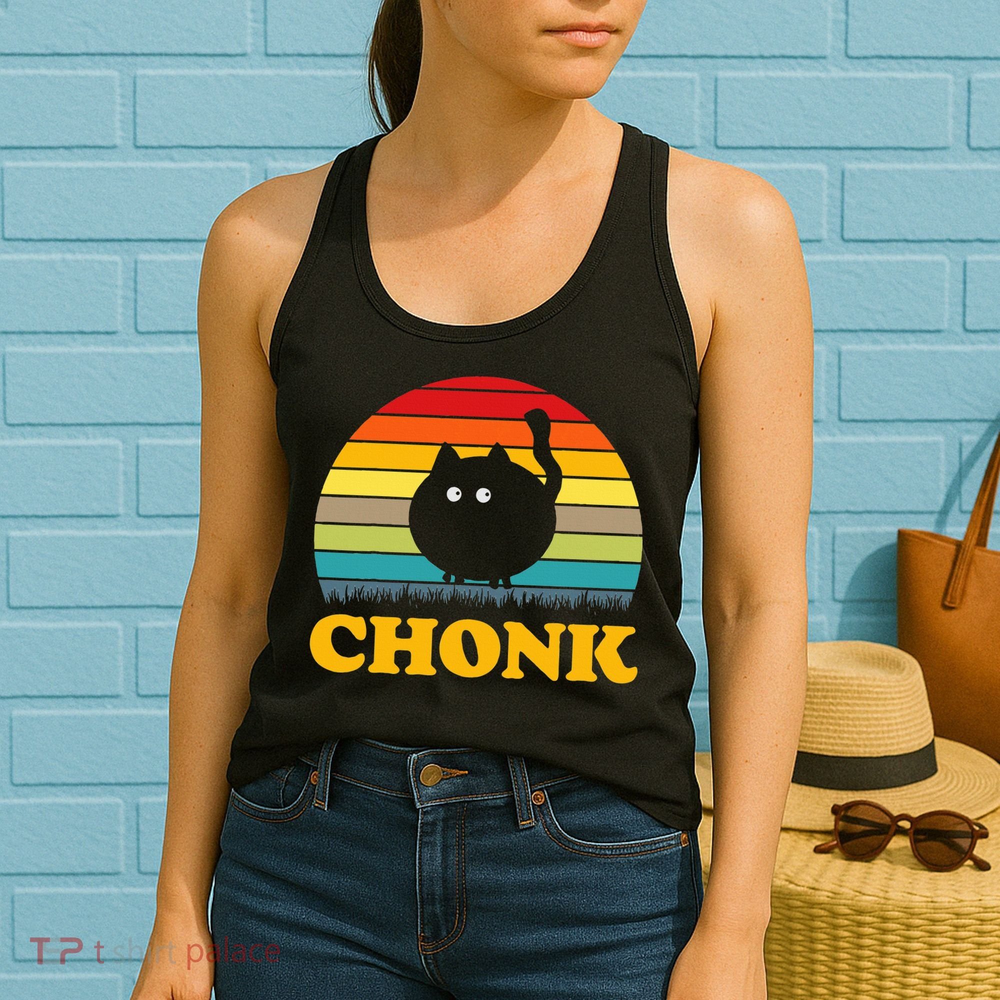 Funny Cat Chonk Women's Tank Top