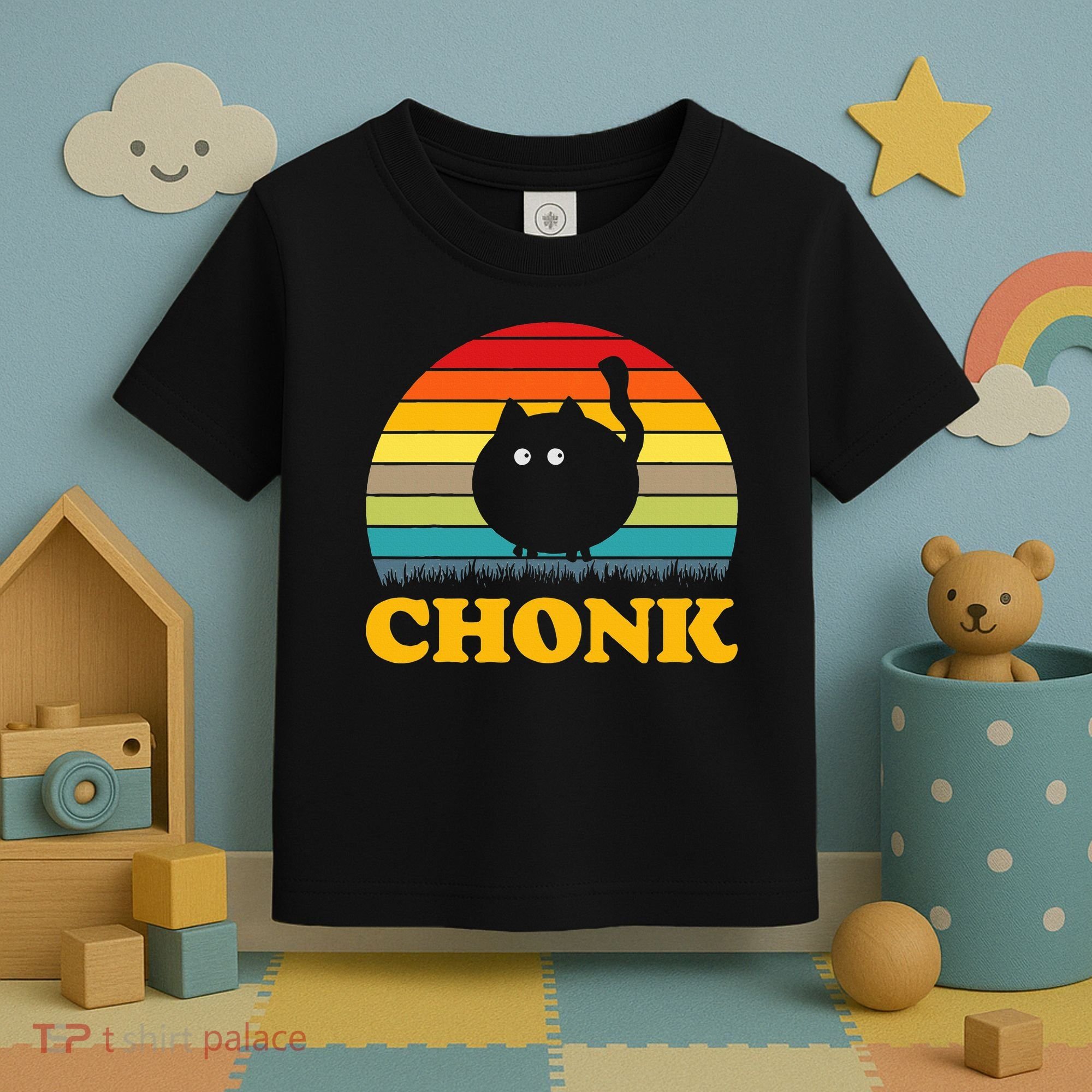 Funny Cat Chonk Toddler T-Shirt