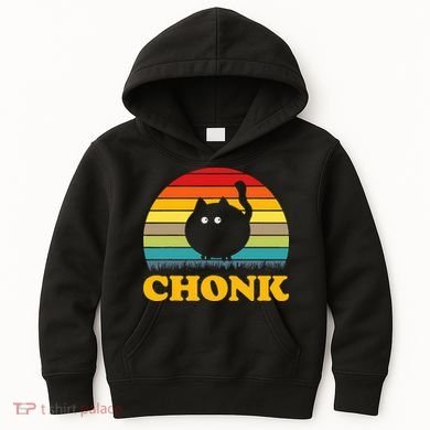 Funny Cat Chonk Kids Hoodie