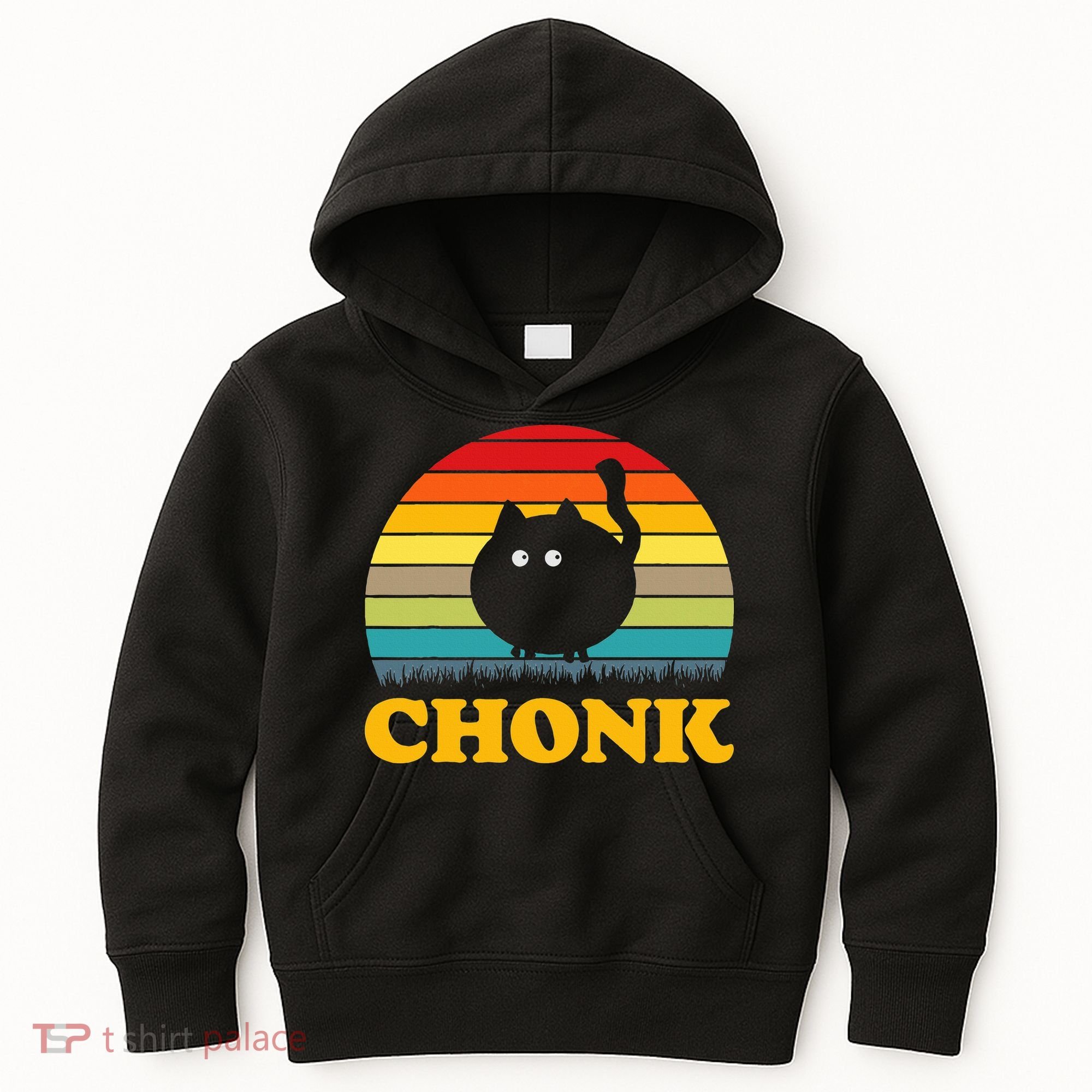 Funny Cat Chonk Kids Hoodie