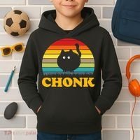 Funny Cat Chonk Kids Hoodie thumb 2