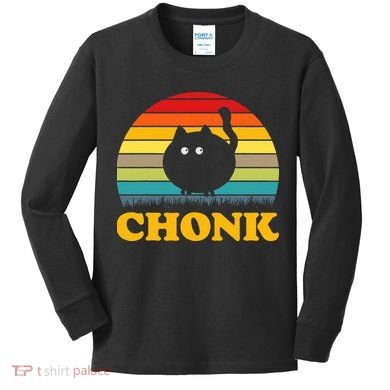 Funny Cat Chonk Kids Long Sleeve Shirt