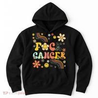 F Ck Cancer Groovy Retro Flower Awareness Against Cancer Hoodie thumb 0
