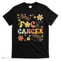 F Ck Cancer Groovy Retro Flower Awareness Against Cancer T-Shirt thumb 0
