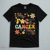 F Ck Cancer Groovy Retro Flower Awareness Against Cancer T-Shirt thumb 5