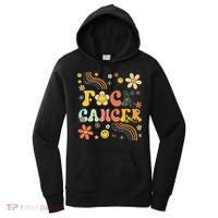 F Ck Cancer Groovy Retro Flower Awareness Against Cancer Women's Hoodie thumb 0