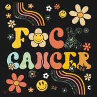 F Ck Cancer Groovy Retro Flower Awareness Against Cancer Ornament thumb 1