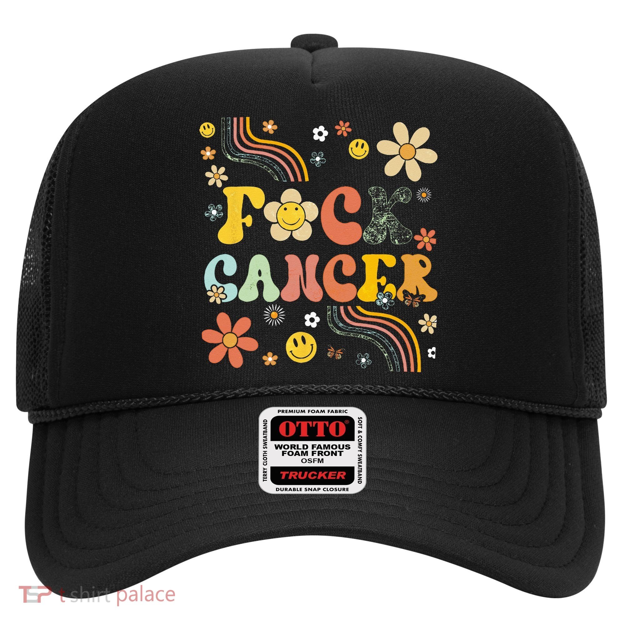 F Ck Cancer Groovy Retro Flower Awareness Against Cancer Hat