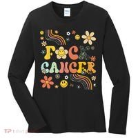 F Ck Cancer Groovy Retro Flower Awareness Against Cancer Women's Long Sleeve Shirt thumb 0
