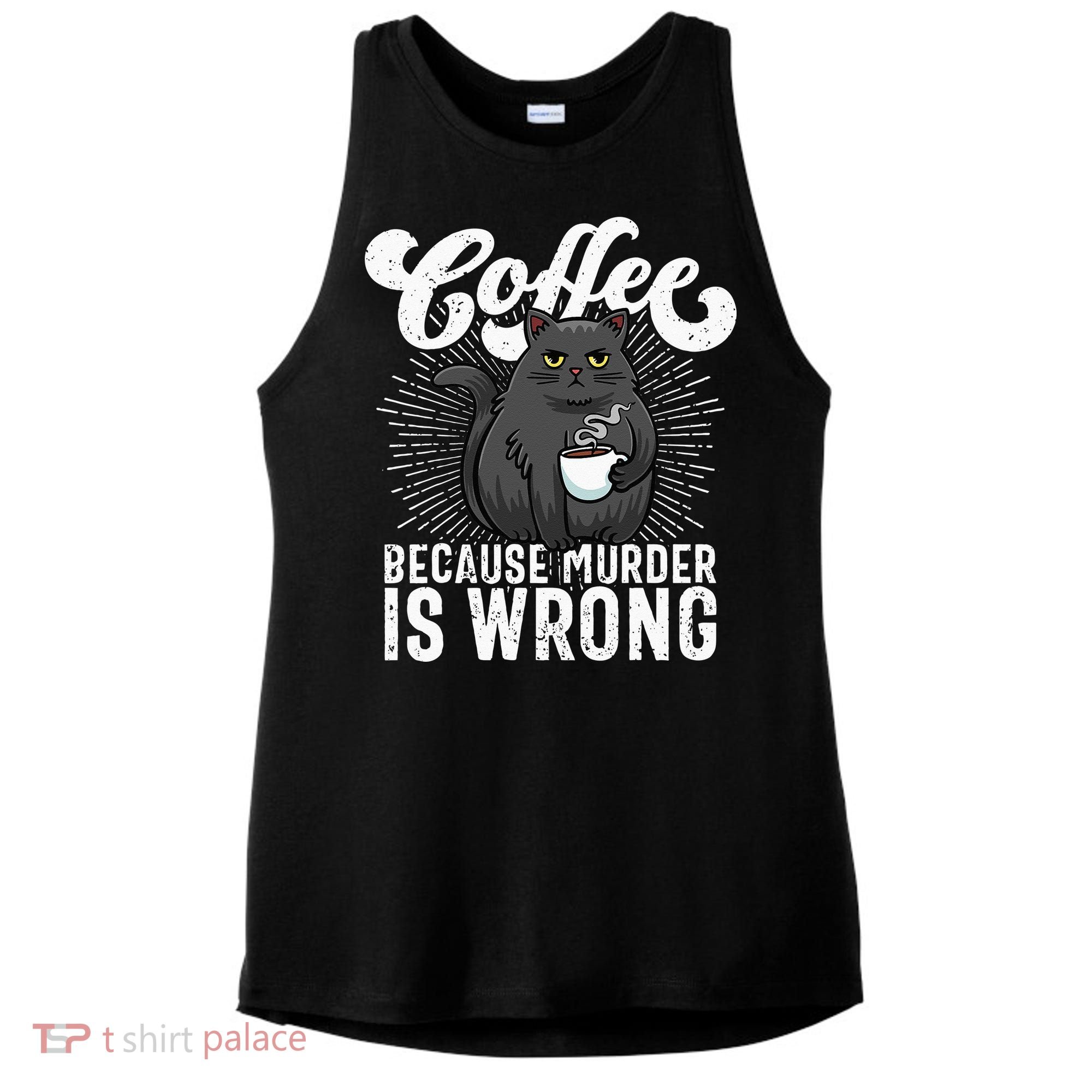 Funny Coffee  Coffee Lover  Cute Cat Ladies PosiCharge Tri-Blend Wicking Tank