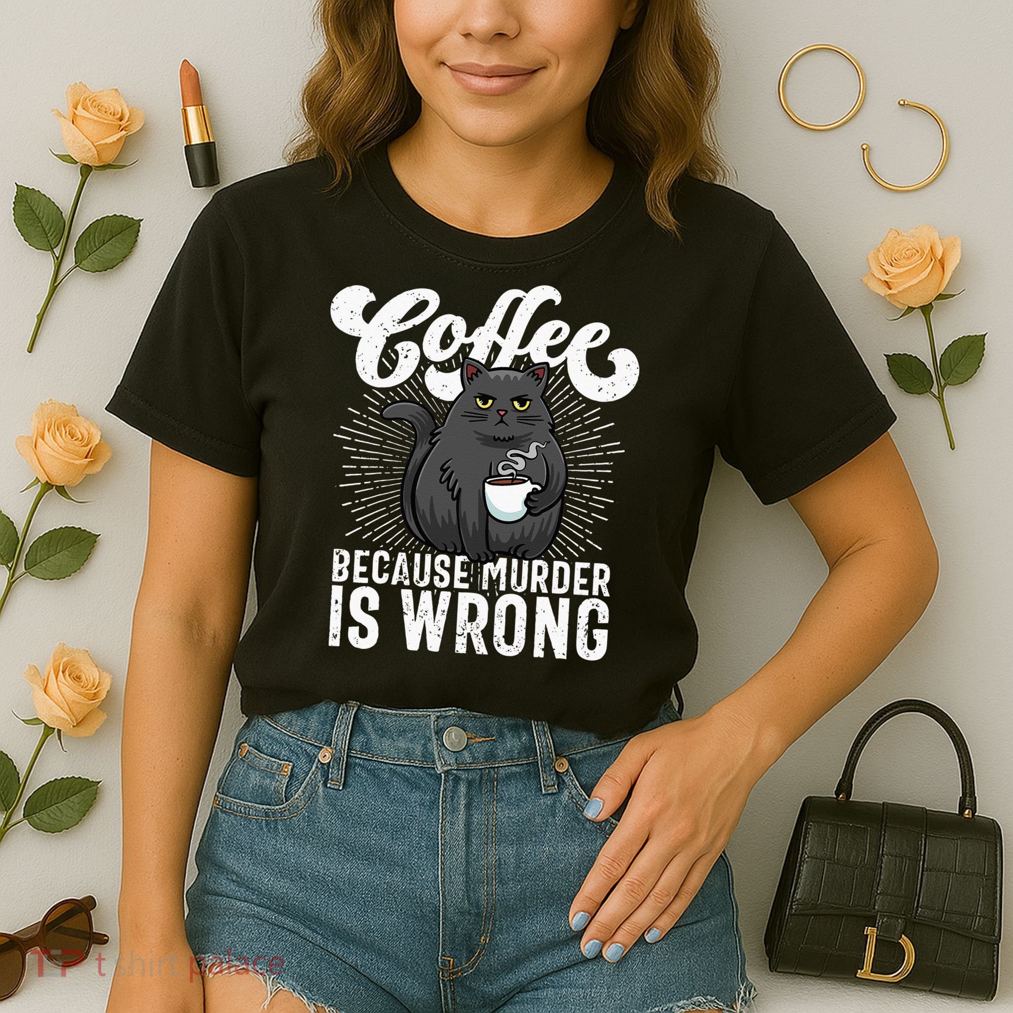 Funny Coffee  Coffee Lover  Cute Cat Comfort Colors Boxy T-Shirt
