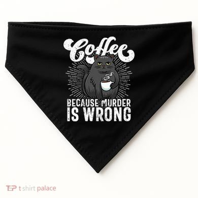 Funny Coffee  Coffee Lover  Cute Cat USA-Made Doggie Bandana