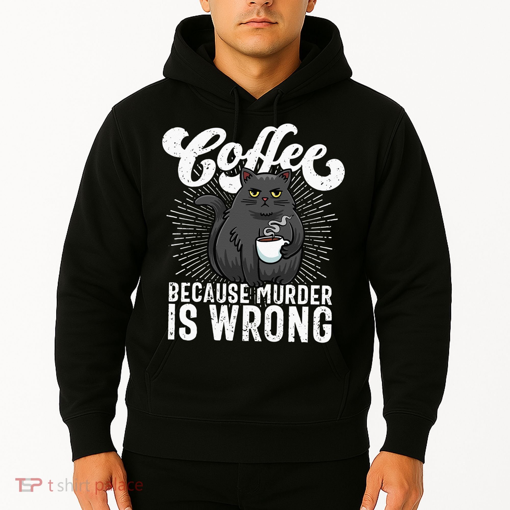 Funny Coffee  Coffee Lover  Cute Cat Hoodie