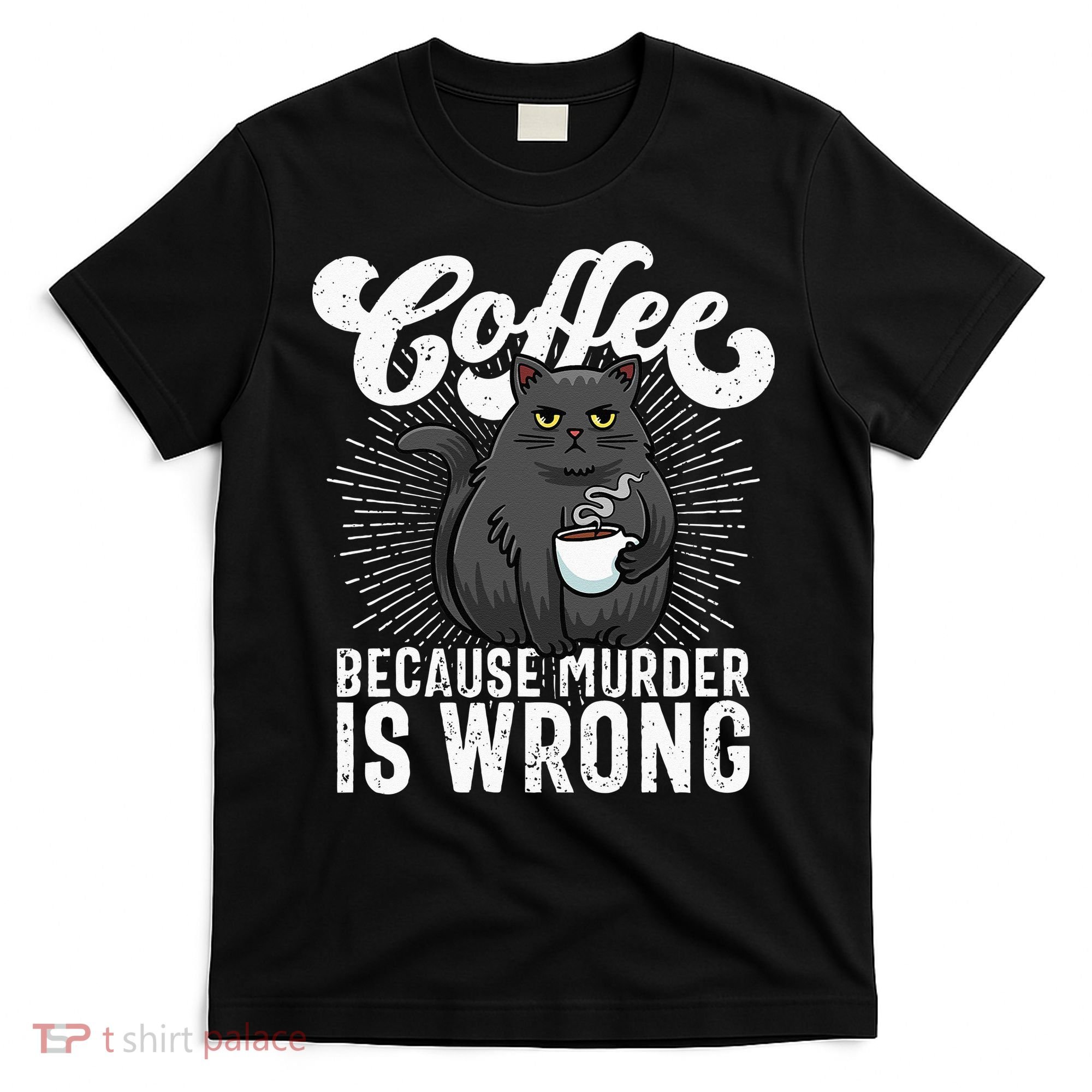 Funny Coffee  Coffee Lover  Cute Cat T-Shirt