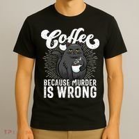 Funny Coffee  Coffee Lover  Cute Cat T-Shirt thumb 3