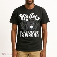 Funny Coffee  Coffee Lover  Cute Cat Tall T-Shirt thumb 2
