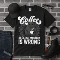 Funny Coffee  Coffee Lover  Cute Cat Tall T-Shirt thumb 3
