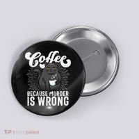 Funny Coffee  Coffee Lover  Cute Cat Button thumb 0