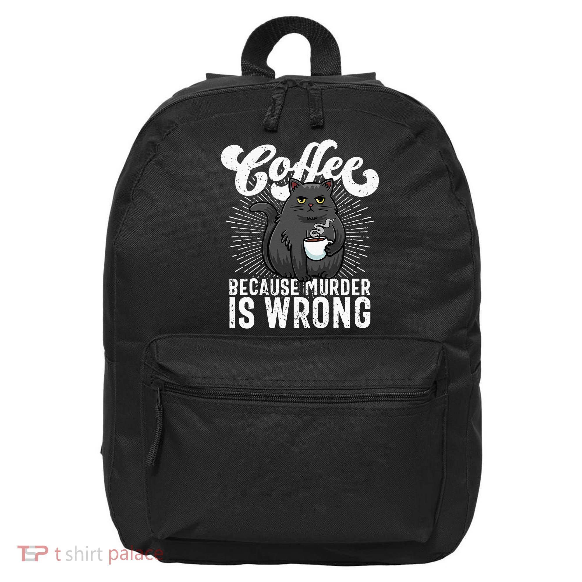 Funny Coffee  Coffee Lover  Cute Cat 16 in Basic Backpack