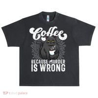 Funny Coffee  Coffee Lover  Cute Cat Urban Oversized Heavyweight T-Shirt thumb 0