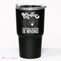 Funny Coffee  Coffee Lover  Cute Cat Tumbler thumb 0