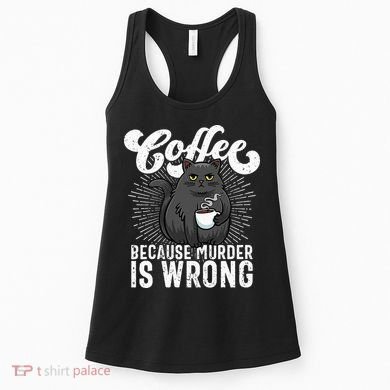 Funny Coffee  Coffee Lover  Cute Cat Women's Tank Top