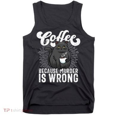 Funny Coffee  Coffee Lover  Cute Cat Tank Top