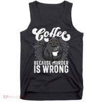Funny Coffee  Coffee Lover  Cute Cat Tank Top thumb 0