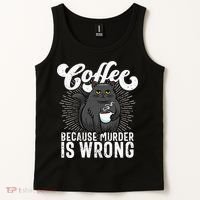 Funny Coffee  Coffee Lover  Cute Cat Tank Top thumb 2