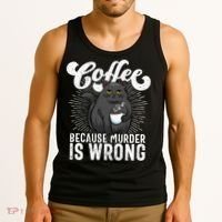 Funny Coffee  Coffee Lover  Cute Cat Tank Top thumb 3