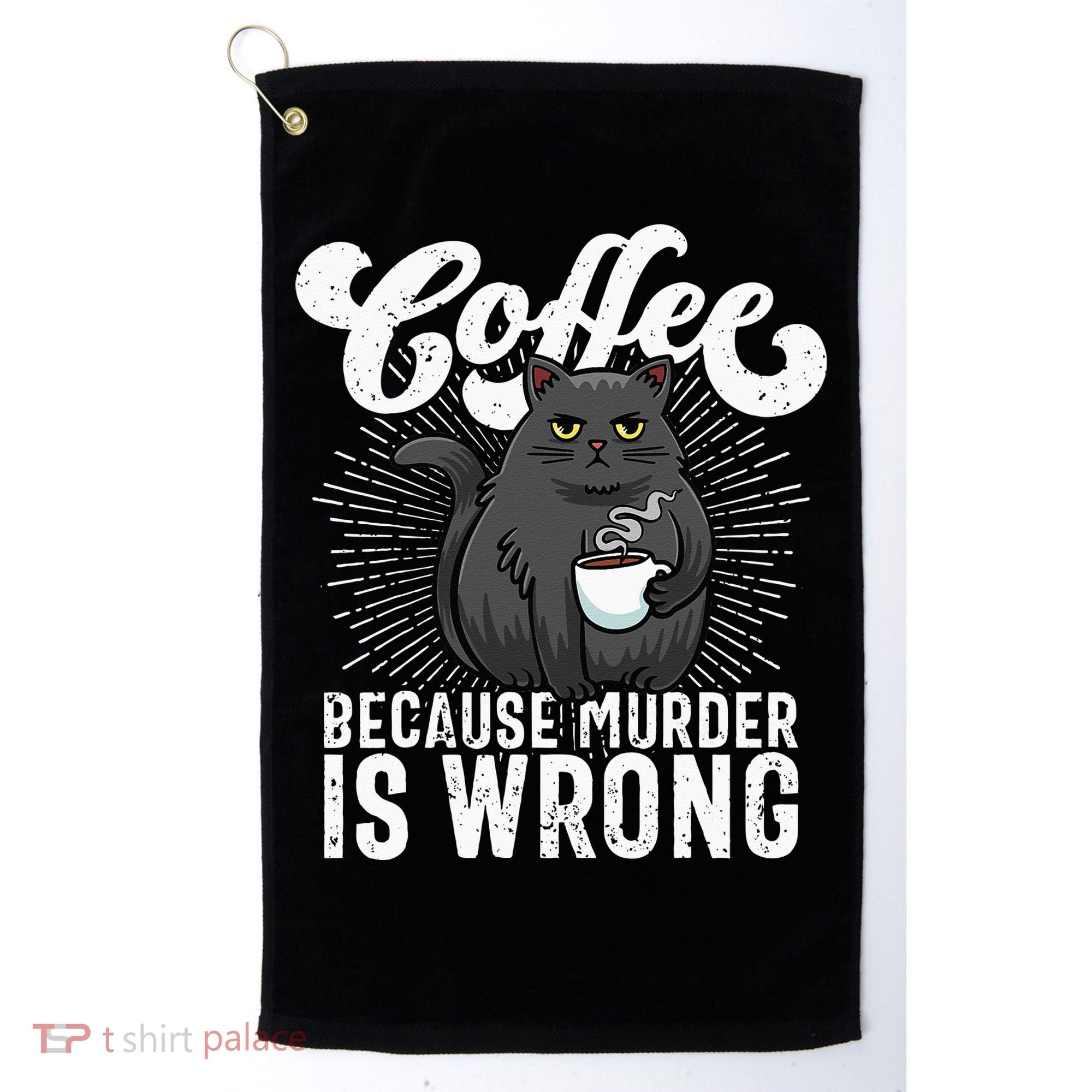 Funny Coffee  Coffee Lover  Cute Cat Golf Towel