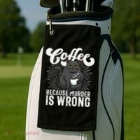 Funny Coffee  Coffee Lover  Cute Cat Golf Towel thumb 2