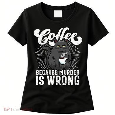 Funny Coffee  Coffee Lover  Cute Cat Women's T-Shirt