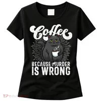 Funny Coffee  Coffee Lover  Cute Cat Women's T-Shirt thumb 0