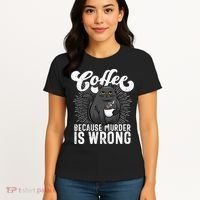 Funny Coffee  Coffee Lover  Cute Cat Women's T-Shirt thumb 4