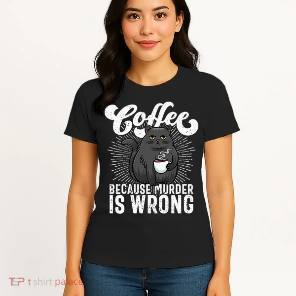 Funny Coffee  Coffee Lover  Cute Cat Women's T-Shirt