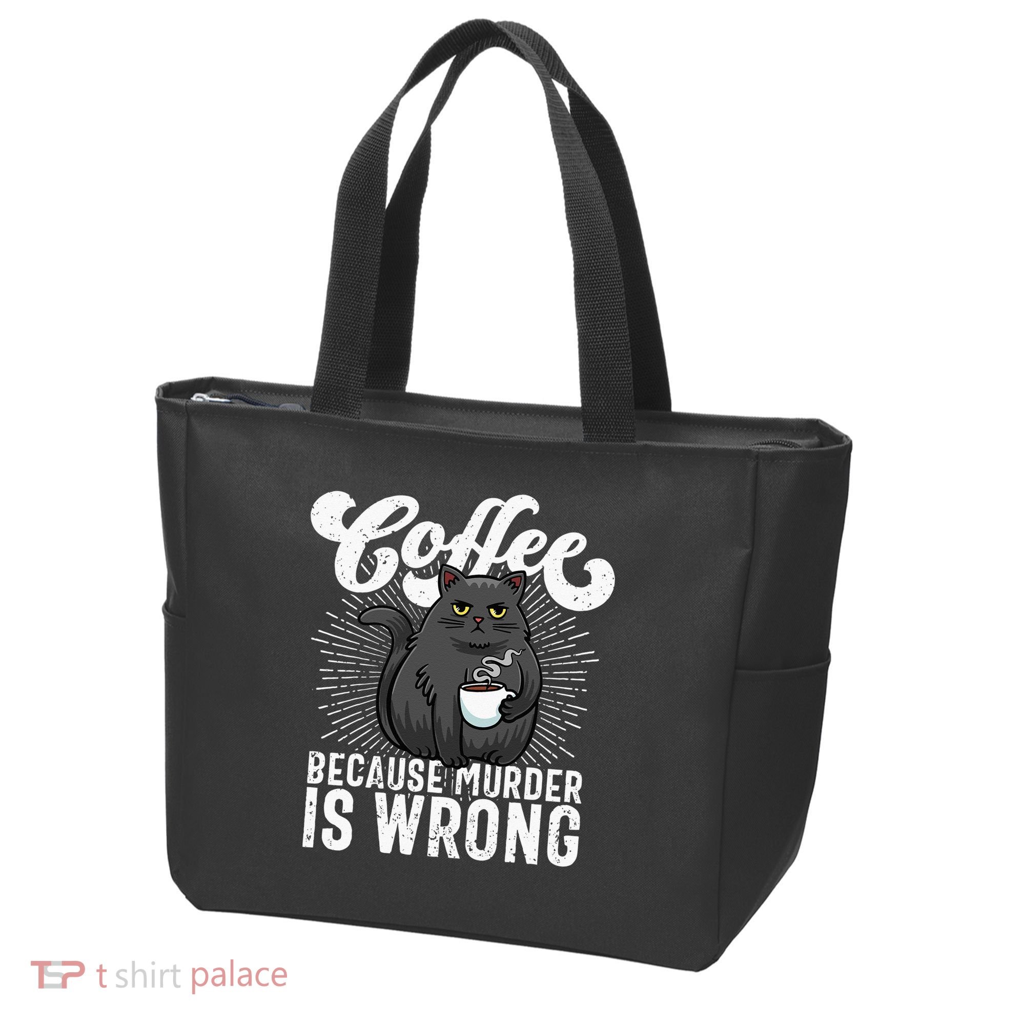 Funny Coffee  Coffee Lover  Cute Cat Tote Bag