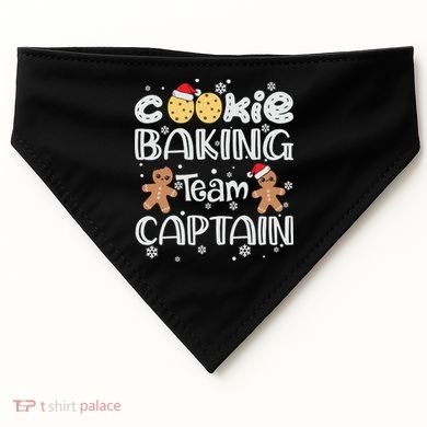 Funny Christmas Cookie Baking Team Captain Gingerbread Xmas USA-Made Doggie Bandana